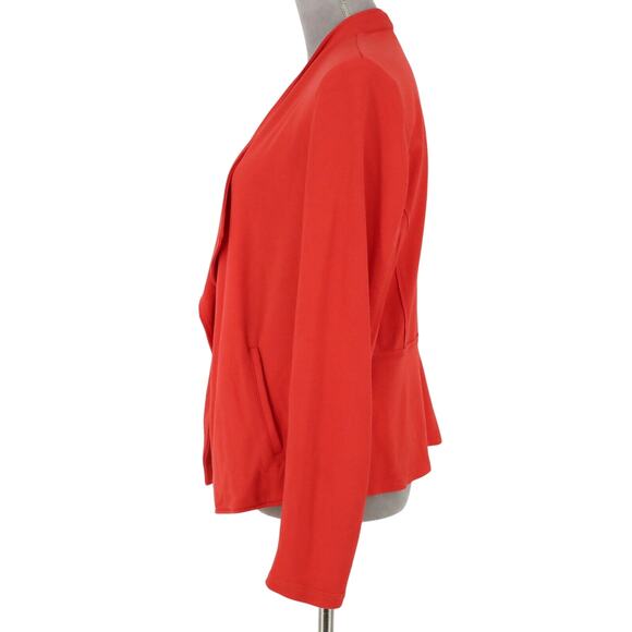 Jones NY Jacket Womens XS Orange Stretch Knit Open Front Pockets Office Career - Picture 5 of 15